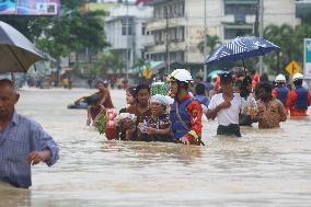 MYANMAR-BAGO-HEAVY RAIN-FLOODS