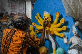 Preparation Of Durga Puja Festival In Kolkata.