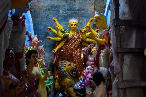 Preparation Of Durga Puja Festival In Kolkata.