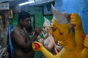 Preparation Of Durga Puja Festival In Kolkata.