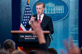 US National Security Advisor Jake Sullivan attends White House daily briefing
