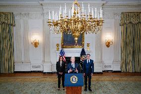 US President Joe Biden delivers remarks on the terrorist attacks in Israel