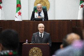 Prime Minister Algerine Aimene Benabderrahmane At The National People's Assembly (APN)