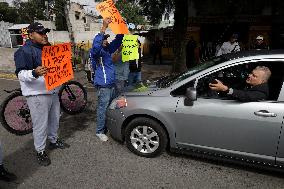 Demonstrators Block Periférico And Canal De Chalco, Mexico City