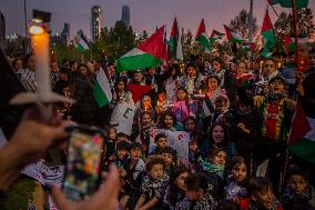 Demonstration For Palestine In Santiago, Chile.