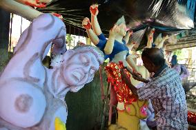Preparation Of Durga Puja Festival In Assam