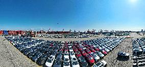 Export Vehicles at The Taicang Port in Suzhou