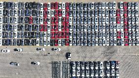 Export Vehicles at The Taicang Port in Suzhou