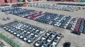 Export Vehicles at The Taicang Port in Suzhou