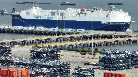 Export Vehicles at The Taicang Port in Suzhou