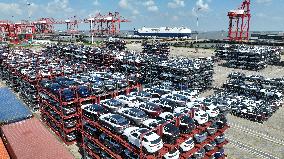 Export Vehicles at The Taicang Port in Suzhou