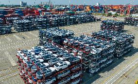 Export Vehicles at The Taicang Port in Suzhou