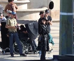 Angelina Jolie Filming With Her Assistant Son - Paris