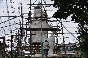 Preparation Of Durga Puja Festival In Assam