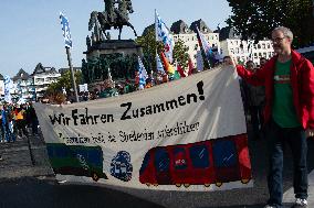 Protest For Keeping 49 Euro Ticket And Improving Pulic Transportation In Cologne