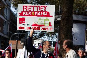 Protest For Keeping 49 Euro Ticket And Improving Pulic Transportation In Cologne