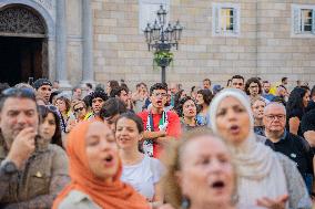 Rally In Favor Of Palestine In Barcelona.