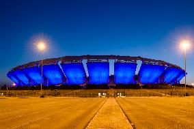 San Nicola Stadium In Blue