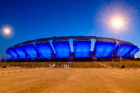 San Nicola Stadium In Blue