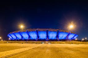 San Nicola Stadium In Blue