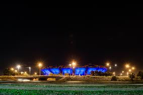 San Nicola Stadium In Blue