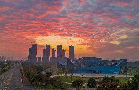 Buildings Under Construction Under The Rising Sun