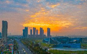 Buildings Under Construction Under The Rising Sun