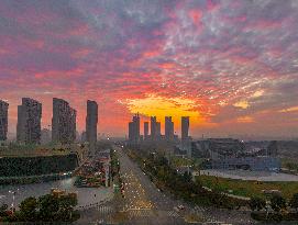 Buildings Under Construction Under The Rising Sun