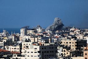 Israeli Air Strikes In Gaza City