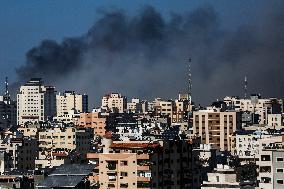 Israeli Air Strikes In Gaza City