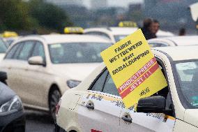 Taxi Drivers Go On Strike In Cologne