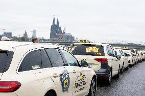 Taxi Drivers Go On Strike In Cologne