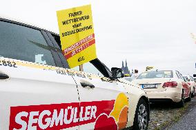 Taxi Drivers Go On Strike In Cologne