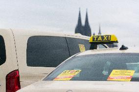 Taxi Drivers Go On Strike In Cologne