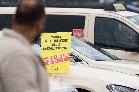 Taxi Drivers Go On Strike In Cologne