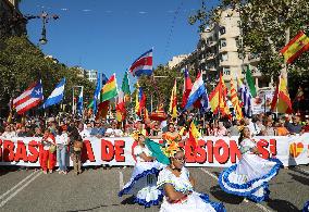 Hispanity Day demonstration in Barcelona