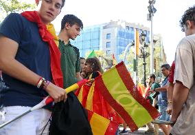 Hispanity Day demonstration in Barcelona