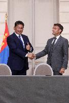 French President Meets Mongolia President - Paris