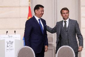 French President Meets Mongolia President - Paris