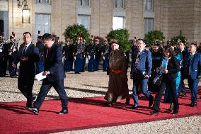 Monglolia President arrives at the Elysee for a State Dinner - Paris