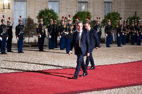 Monglolia President arrives at the Elysee for a State Dinner - Paris