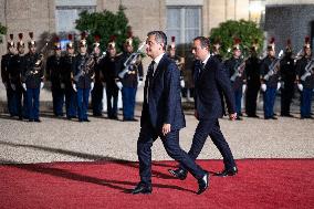 Monglolia President arrives at the Elysee for a State Dinner - Paris