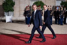 Monglolia President arrives at the Elysee for a State Dinner - Paris