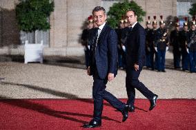 Monglolia President arrives at the Elysee for a State Dinner - Paris