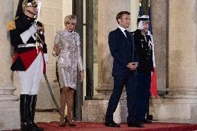 Monglolia President arrives at the Elysee for a State Dinner - Paris