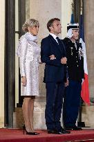 Monglolia President arrives at the Elysee for a State Dinner - Paris