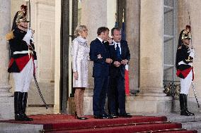 Monglolia President arrives at the Elysee for a State Dinner - Paris