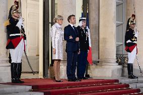 Monglolia President arrives at the Elysee for a State Dinner - Paris