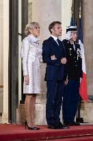 Monglolia President arrives at the Elysee for a State Dinner - Paris