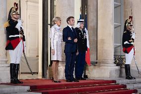 Monglolia President arrives at the Elysee for a State Dinner - Paris